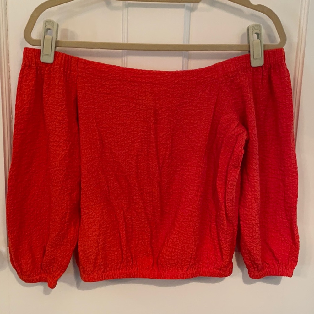 FOREVER 21 OFF THE SHOULDER BURNT ORANGE TOP SZ SM